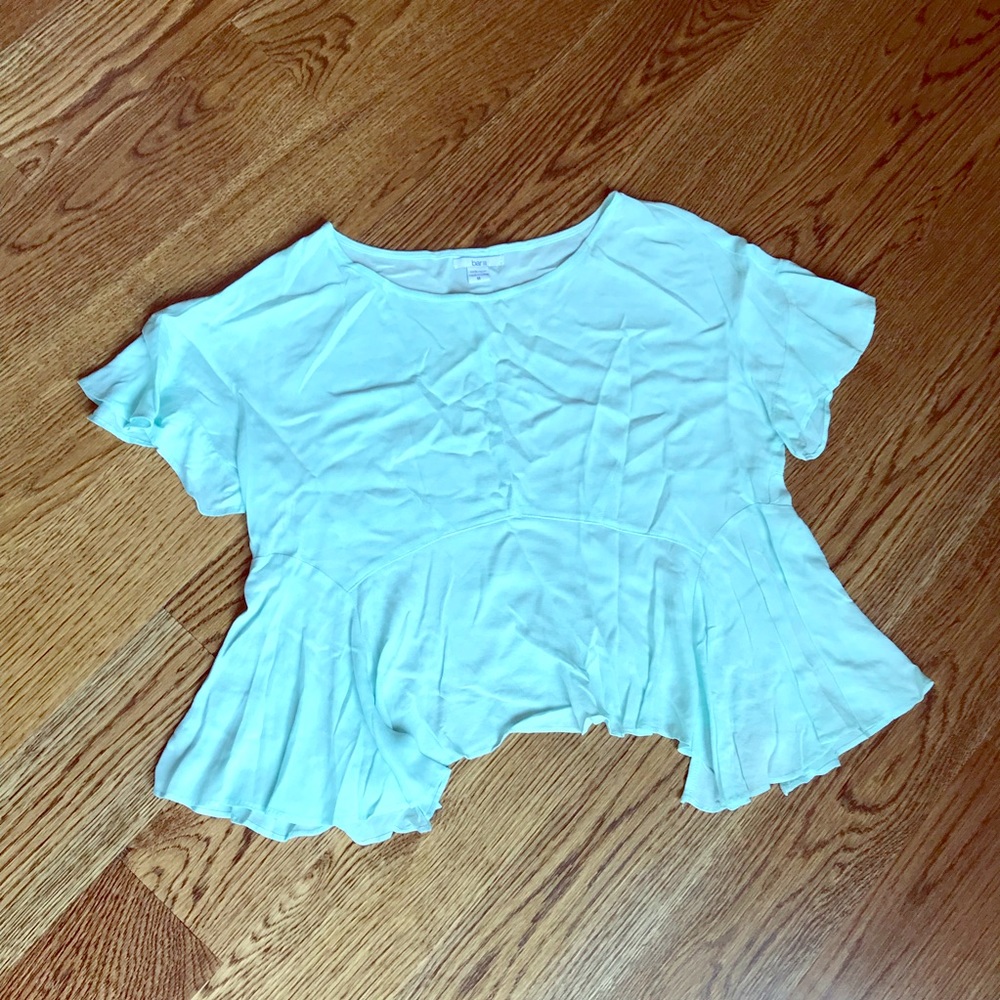 Bar III Blue Mid Drift Shear Top